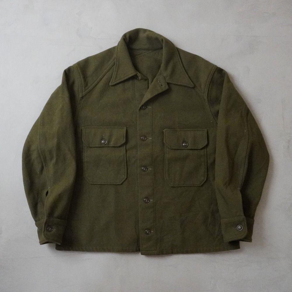 Vintage Military Wool Field Shirt Jacket Medium Mens Olive Drab OG 108 Style 50s